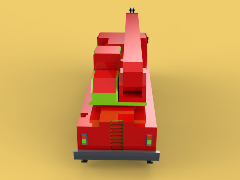 FIRETRUCK FIREFIGHTER FIREFIGHTING FIREMAN ENGINE MOBILE CRANE Modèle 3D