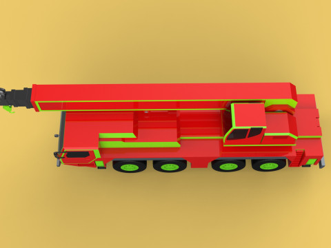 FIRETRUCK FIREFIGHTER FIREFIGHTING FIREMAN ENGINE MOBILE CRANE Modèle 3D