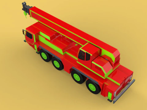 FIRETRUCK FIREFIGHTER FIREFIGHTING FIREMAN ENGINE MOBILE CRANE 3D Model