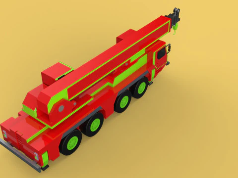 FIRETRUCK FIREFIGHTER FIREFIGHTING FIREMAN ENGINE MOBILE CRANE 3D Model