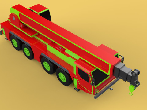 FIRETRUCK FIREFIGHTER FIREFIGHTING FIREMAN ENGINE MOBILE CRANE Modèle 3D