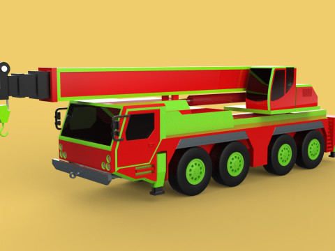 FIRETRUCK FIREFIGHTER FIREFIGHTING FIREMAN ENGINE MOBILE CRANE Modèle 3D