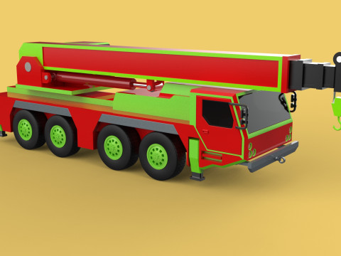 FIRETRUCK FIREFIGHTER FIREFIGHTING FIREMAN ENGINE MOBILE CRANE Modèle 3D
