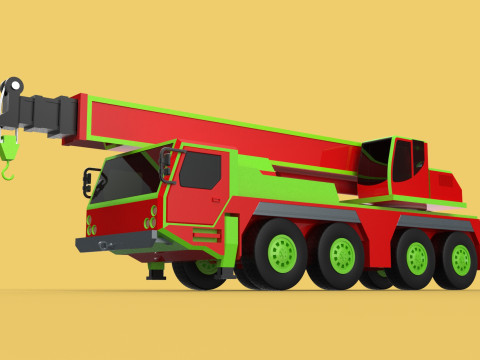 FIRETRUCK FIREFIGHTER FIREFIGHTING FIREMAN ENGINE MOBILE CRANE Modèle 3D