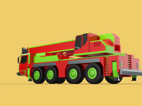 FIRETRUCK FIREFIGHTER FIREFIGHTING FIREMAN ENGINE MOBILE CRANE 3D Model