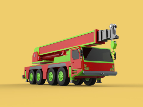 FIRETRUCK FIREFIGHTER FIREFIGHTING FIREMAN ENGINE MOBILE CRANE Modèle 3D