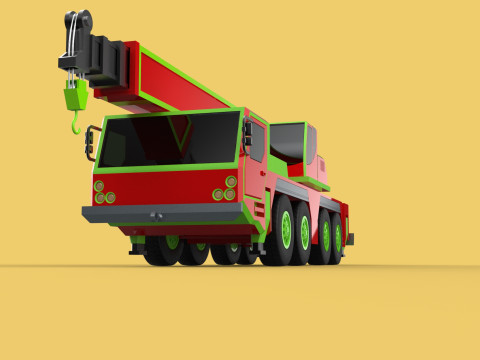 FIRETRUCK FIREFIGHTER FIREFIGHTING FIREMAN ENGINE MOBILE CRANE Modèle 3D