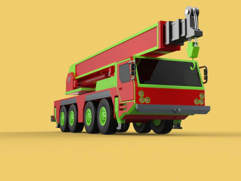 FIRETRUCK FIREFIGHTER FIREFIGHTING FIREMAN ENGINE MOBILE CRANE 3D Model