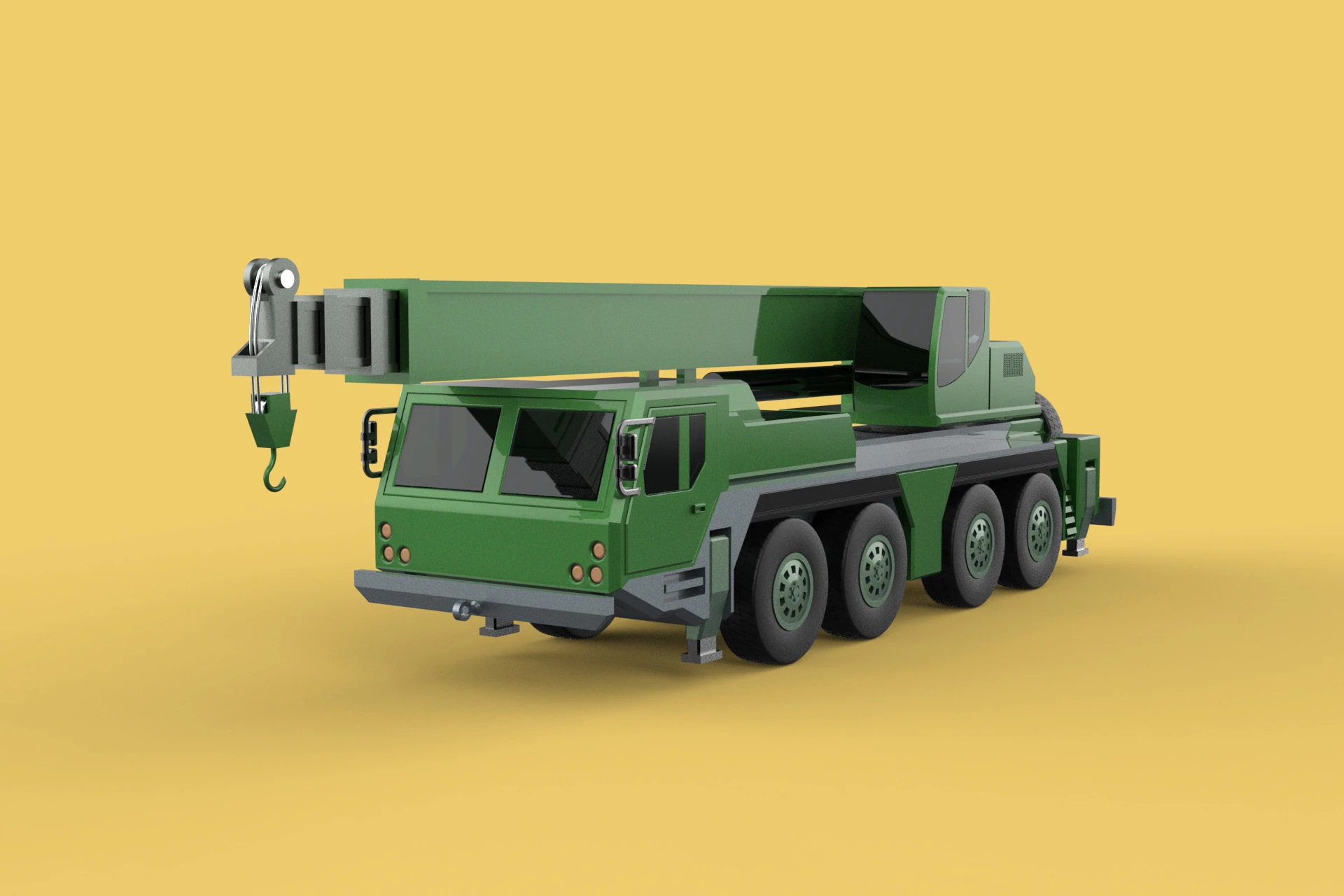 MILITARY RECOVERY ARMORED RESCUE CRANE WRECKER TRUCK VEHICLE WAR 3D Model .c4d .max .obj .3ds .fbx .stl .blend 