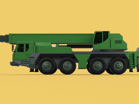 MILITARY RECOVERY ARMORED RESCUE CRANE WRECKER TRUCK VEHICLE WAR 3D Model