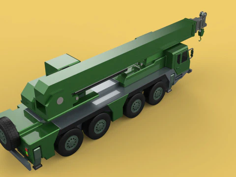 MILITARY RECOVERY ARMORED RESCUE CRANE WRECKER TRUCK VEHICLE WAR 3D Model