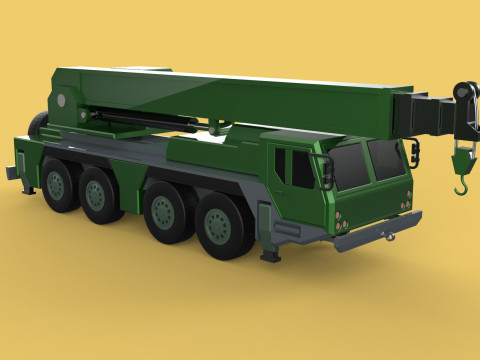 MILITARY RECOVERY ARMORED RESCUE CRANE WRECKER TRUCK VEHICLE WAR Model 3D