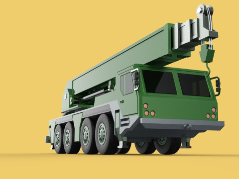 MILITARY RECOVERY ARMORED RESCUE CRANE WRECKER TRUCK VEHICLE WAR Model 3D
