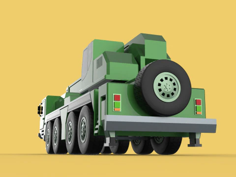 MILITARY RECOVERY ARMORED RESCUE CRANE WRECKER TRUCK VEHICLE WAR 3D Model