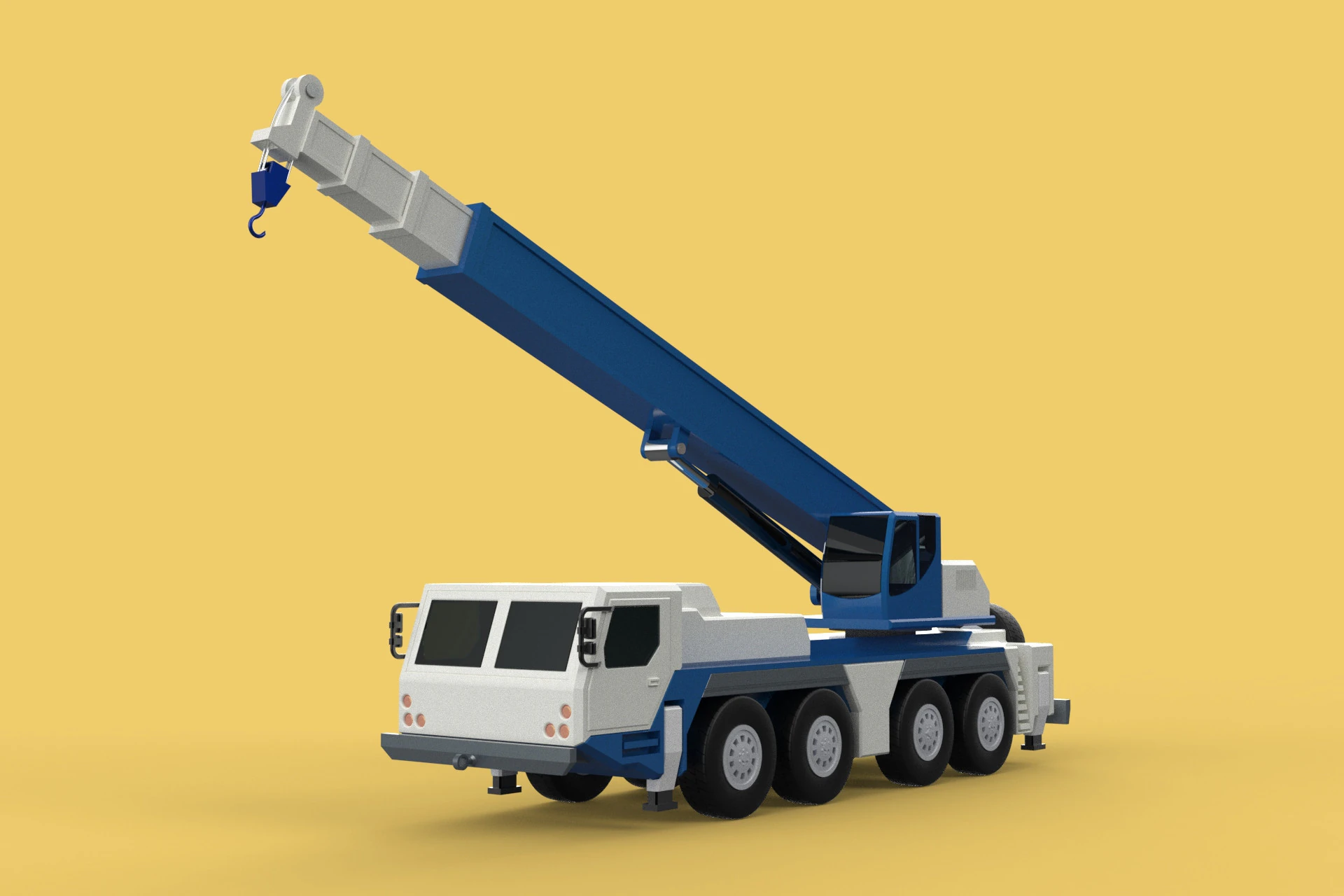 RESCUE CRANE TRUCK SAR LIFTING LORRY RIG EMERGENCY DUTY VEHICLE 3D Model .c4d .max .obj .3ds .fbx .stl .blend 