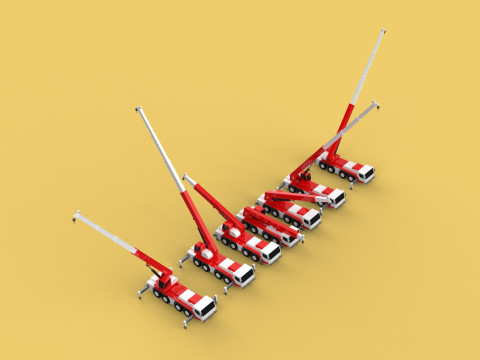 COMBINATION CONFIGURATION BOOM ARM JIB TRUCK MOBILE CRANE LTM 3D Model