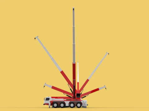COMBINATION CONFIGURATION BOOM ARM JIB TRUCK MOBILE CRANE LTM 3D Model