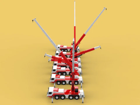 COMBINATION CONFIGURATION BOOM ARM JIB TRUCK MOBILE CRANE LTM 3D Model