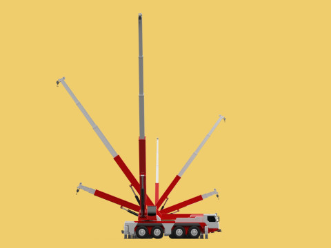 COMBINATION CONFIGURATION BOOM ARM JIB TRUCK MOBILE CRANE LTM Modèle 3D