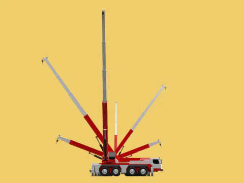 COMBINATION CONFIGURATION BOOM ARM JIB TRUCK MOBILE CRANE LTM 3D Model