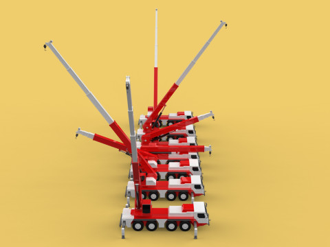 COMBINATION CONFIGURATION BOOM ARM JIB TRUCK MOBILE CRANE LTM Modèle 3D