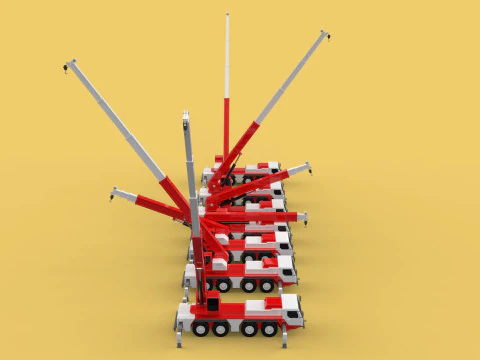 COMBINATION CONFIGURATION BOOM ARM JIB TRUCK MOBILE CRANE LTM 3D Model