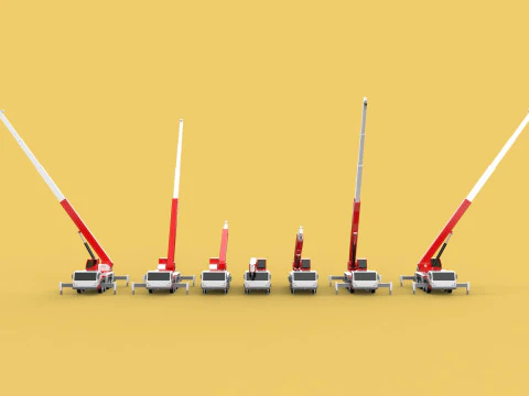 COMBINATION CONFIGURATION BOOM ARM JIB TRUCK MOBILE CRANE LTM 3D Model