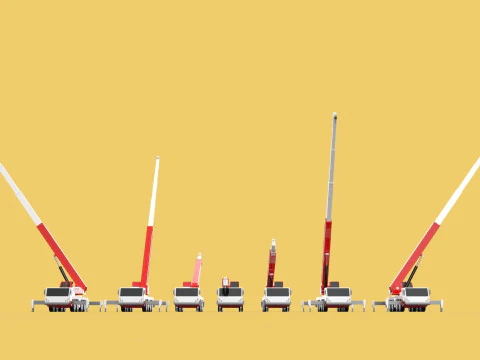 COMBINATION CONFIGURATION BOOM ARM JIB TRUCK MOBILE CRANE LTM 3D Model