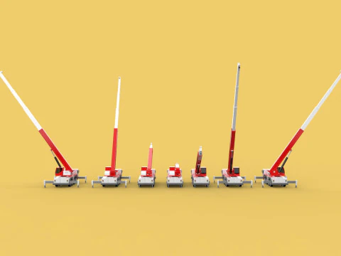 COMBINATION CONFIGURATION BOOM ARM JIB TRUCK MOBILE CRANE LTM 3D Model