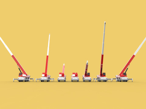 COMBINATION CONFIGURATION BOOM ARM JIB TRUCK MOBILE CRANE LTM Modèle 3D
