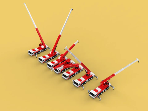 COMBINATION CONFIGURATION BOOM ARM JIB TRUCK MOBILE CRANE LTM 3D Model