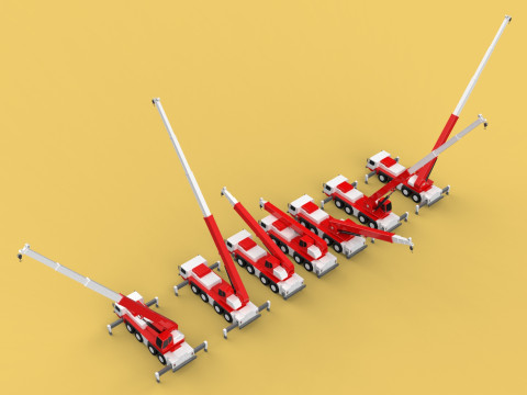 COMBINATION CONFIGURATION BOOM ARM JIB TRUCK MOBILE CRANE LTM Modèle 3D