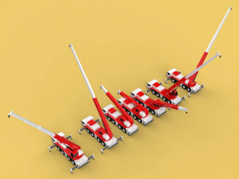 COMBINATION CONFIGURATION BOOM ARM JIB TRUCK MOBILE CRANE LTM 3D Model