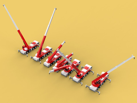 COMBINATION CONFIGURATION BOOM ARM JIB TRUCK MOBILE CRANE LTM Modèle 3D
