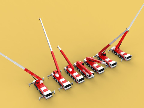 COMBINATION CONFIGURATION BOOM ARM JIB TRUCK MOBILE CRANE LTM Modèle 3D