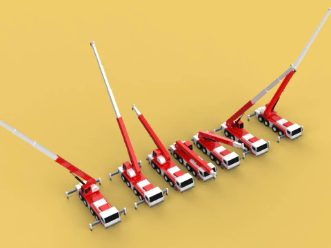 COMBINATION CONFIGURATION BOOM ARM JIB TRUCK MOBILE CRANE LTM 3D Model