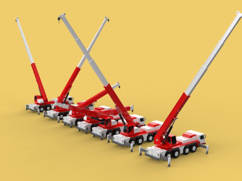 COMBINATION CONFIGURATION BOOM ARM JIB TRUCK MOBILE CRANE LTM Modèle 3D