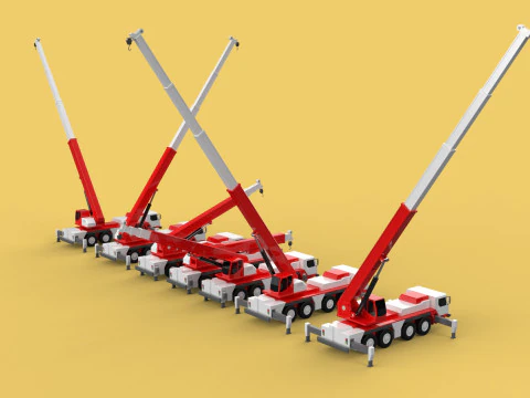 COMBINATION CONFIGURATION BOOM ARM JIB TRUCK MOBILE CRANE LTM 3D Model