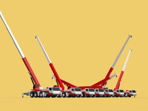 COMBINATION CONFIGURATION BOOM ARM JIB TRUCK MOBILE CRANE LTM Modèle 3D