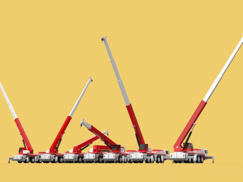 COMBINATION CONFIGURATION BOOM ARM JIB TRUCK MOBILE CRANE LTM Modèle 3D