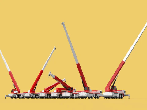 COMBINATION CONFIGURATION BOOM ARM JIB TRUCK MOBILE CRANE LTM 3D Model