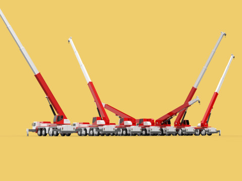 COMBINATION CONFIGURATION BOOM ARM JIB TRUCK MOBILE CRANE LTM Modèle 3D