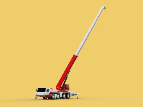 COMBINATION CONFIGURATION BOOM ARM JIB TRUCK MOBILE CRANE LTM 3D Model