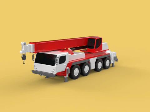 COMBINATION CONFIGURATION BOOM ARM JIB TRUCK MOBILE CRANE LTM 3D Model