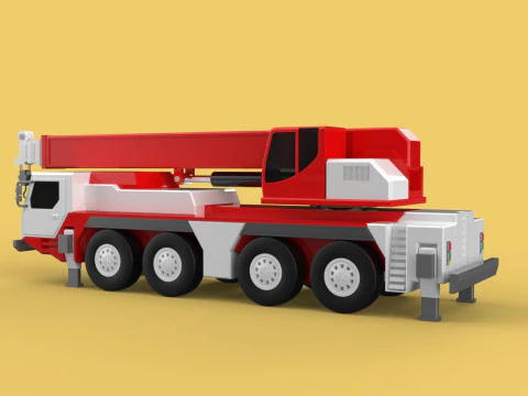 COMBINATION CONFIGURATION BOOM ARM JIB TRUCK MOBILE CRANE LTM 3D Model