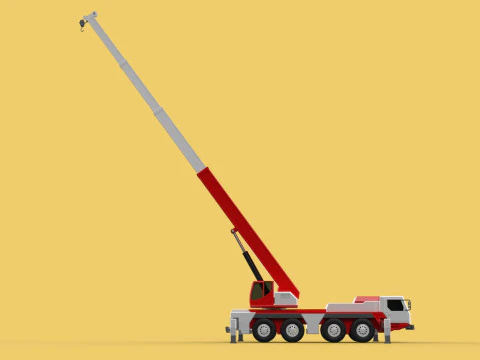 COMBINATION CONFIGURATION BOOM ARM JIB TRUCK MOBILE CRANE LTM 3D Model