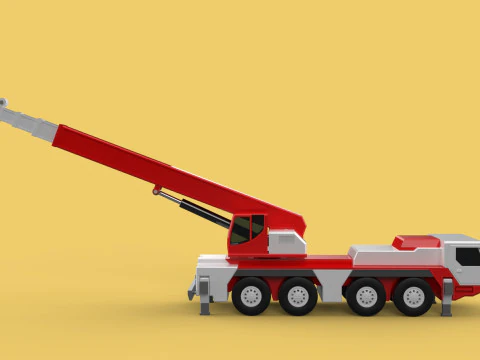 COMBINATION CONFIGURATION BOOM ARM JIB TRUCK MOBILE CRANE LTM 3D Model