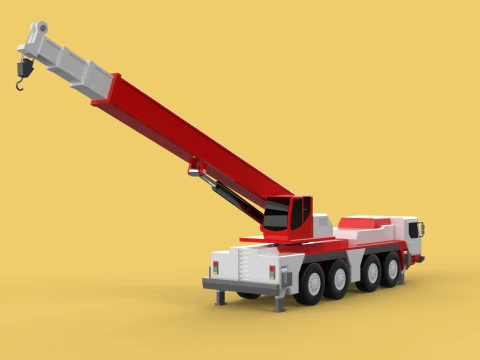 COMBINATION CONFIGURATION BOOM ARM JIB TRUCK MOBILE CRANE LTM 3D Model