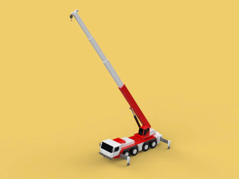 COMBINATION CONFIGURATION BOOM ARM JIB TRUCK MOBILE CRANE LTM 3D Model