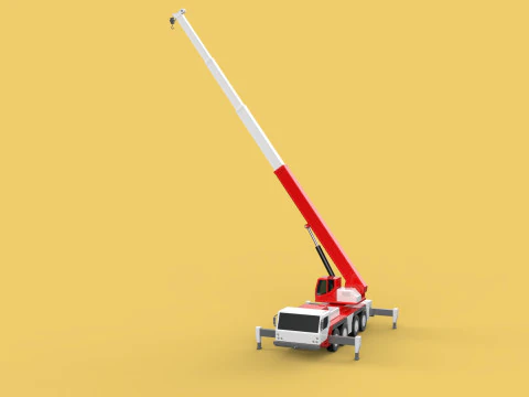 COMBINATION CONFIGURATION BOOM ARM JIB TRUCK MOBILE CRANE LTM 3D Model